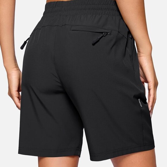 Brand New Women's Lightweight Quick Dry Hiking Shorts with 3 Zipper Pockets, 7'' - Picture 2 of 7